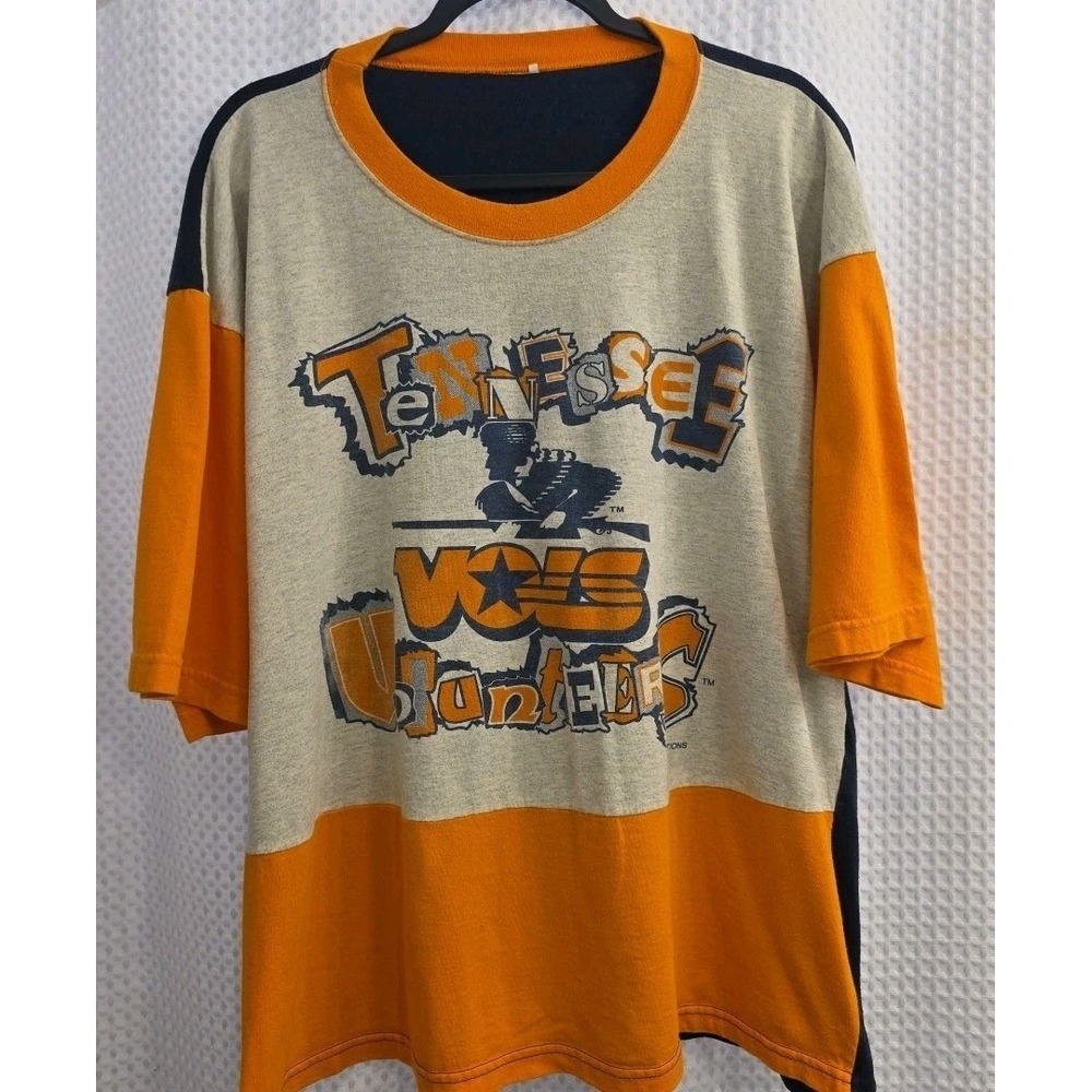 Vintage Tennessee Volunteers NCAA Football 90s Blue Gray Orange Shirt Size XL